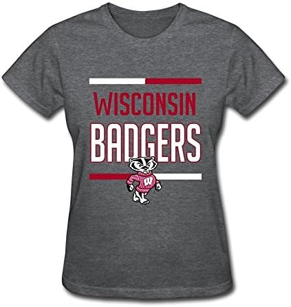 QDYJM Women's Wisconsin Badgers Bar Stack Dots Tri Blend T-shirt-XXL DeepHeather
