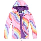 Jingle Bongala Kids Waterproof Rain Jackets Lightweight Raincoats Fleece & Knitted Lining Hooded Windbreaker for Boys Girls