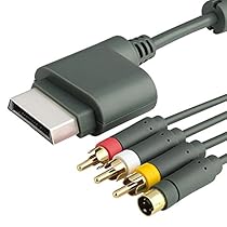 Insten 6ft Gray AV Composite and S-Video Cable Compatible With Microsoft Xbox 360 / Xbox 360 Slim
