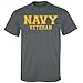 Navy Veteran Gold Logo Short Sleeve T-Shirt in Dark Heather - X-Large