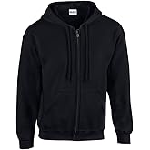 Gildan Heavy Blend Unisex Adult Full Zip Hooded Sweatshirt Top (XL) (Black)