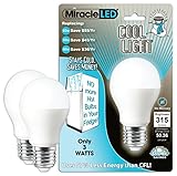 MiracleLED 604724 3-Watt Refrigerator and Freezer Light, Long Life Energy Saver Bulb, Cool White, 2-Pack Replacing Old, Hot 40W Incandescent, 2