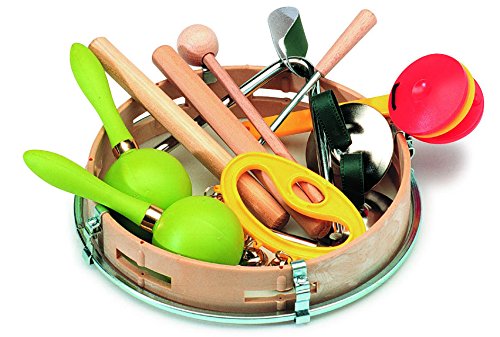 Gitre 5003 Pair of Claves with 7 Other Rhythmical and Percussion Instruments Luxury Package Mini Set