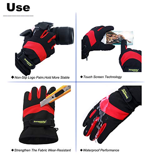 image for EnergeticSky Waterproof Winter Gloves,3M Thinsulate Ski & Snowboard Gl