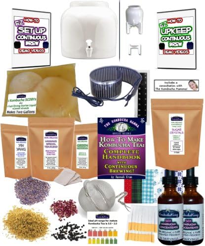 KKamp Continuous Brew Kombucha DELUXE PACKAGE - White w/ Stand + Essential Heat Strip