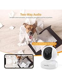 Cámara de casa, cámara de seguridad inalámbrica 1080P HD Wansview, WiFi IP cámara para mascotas bebé Nanny, detección de movimiento, 2 vías de audio, visión nocturna, compatible con Alexa Echo Show, con ranura para tarjeta SD y nube