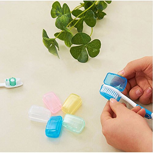 TXIN 10 Pack Travel Toothbrush Head Cover Portable Anti-Bacterial Brush Case Protective Caps Hike Camping Hygiene Tool - Thumbnail 5