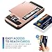 Vofolen Case for Galaxy S7 Edge Case Slidable Card Holder S7 Edge Wallet Case Hybrid Protective Shell Shockproof Rubber Bumper Armor Scratch-Proof ID Card Slot Case Cover for Galaxy S7 Edge Rose Gold