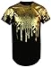 Screenshotbrand Mens Hipster Hip-Hop Premiun Tees - Stylish Longline Latest Fashion T-Shirts - Foil Print - Black - Large