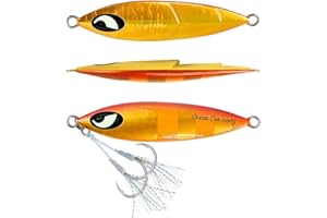 OCEAN CAT 1 PC Slow Fall Pitch Fishing Lures Sinking Lead Metal Flat Jigs Jigging Baits with Hook for Saltwater Fishing