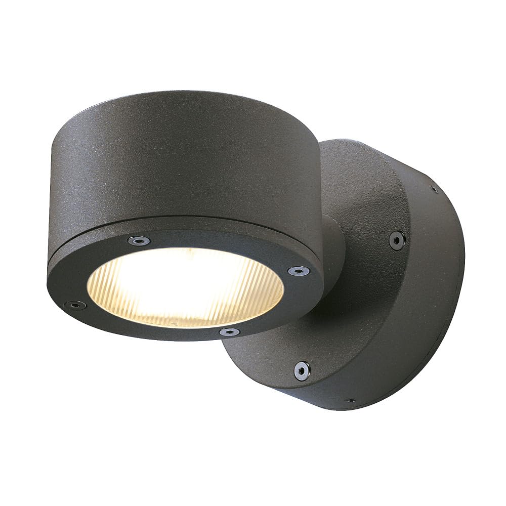SLV Outdoor Wall Lights - SITRA Outdoor Wall Lights for GX53 LED Bulb-Energy-Efficient Single Outdoor Wall Lights for Front Door, Garden, Garage & Patio - IP44, 9W, 220-240V, 10 x 10 cm, Anthracite