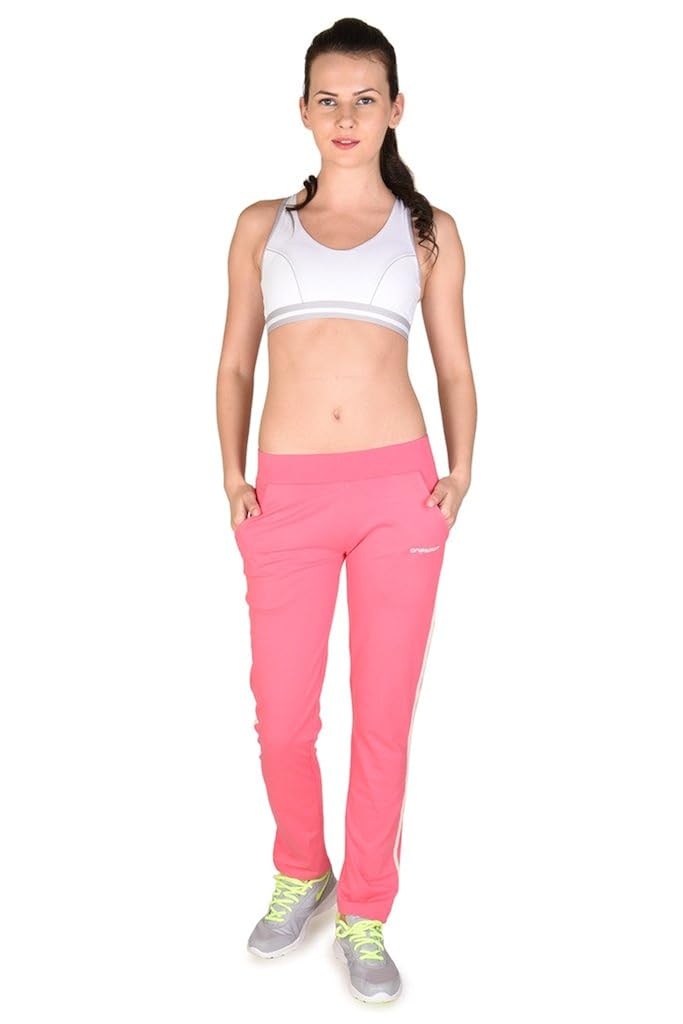 onesport women's cotton spandex jersey pink trackpants(onsp27pk-p)