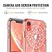 iPhone XR Case Clear, LUHOURI Girls Women Heavy Duty Protective Hard PC Back Case with Slim Soft TPU Bumper Cover Phone Case for iPhone XR, White Flower
