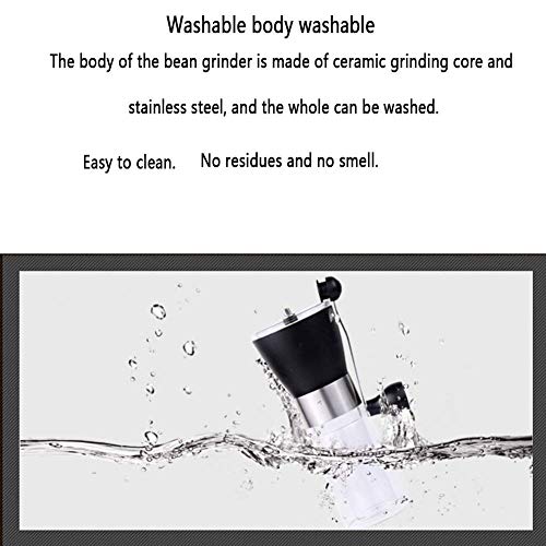 Handgekurbelte Kaffeemaschine, Bohnenmühle zu Hause, aus Edelstahl + Keramikschleifkern, Körperwäsche, Genuss – Bild 3