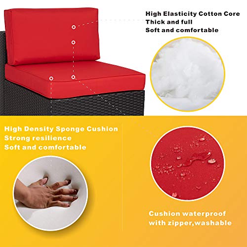 Walsunny 7 Piece Outdoor Sectional Patio Furniture Set, Outdoor Couch