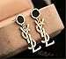 P.phoebus 18K Yellow Gold Plated Vintage White Swarovski Crystal Studs Earrings Rhinestones Dangle Charms Hoops For Women Girls (T)