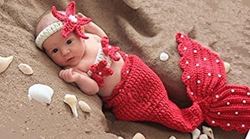 Fashion Newborn Boy Girl Baby Knitted Costume Photography Props Outfits Cute Mermaid