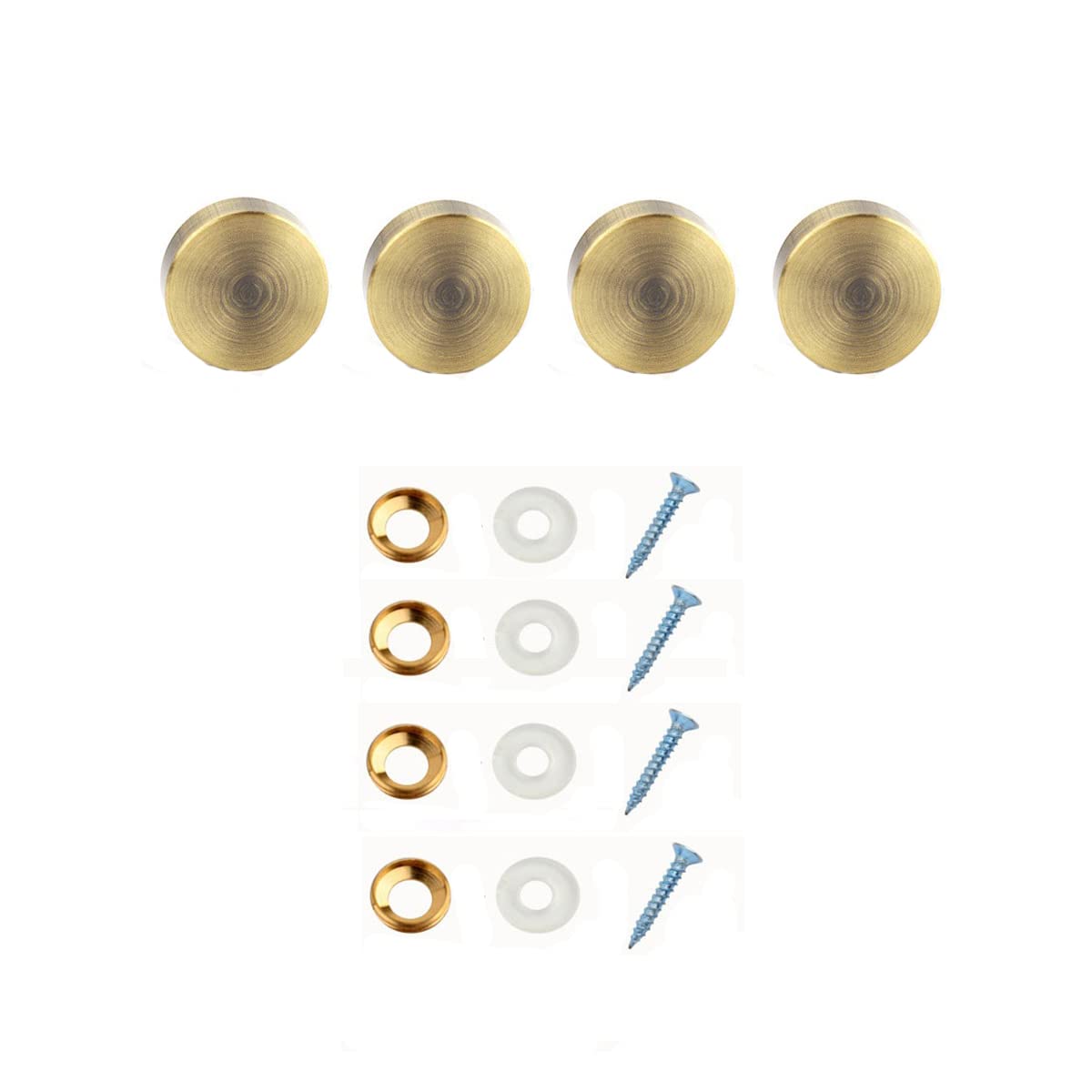 Copper Mirror Screws, Dia. 12mm Furniture Standoff Screw Decorative Cap Covers, Mirror Self-Tapping Screws Cap Nail, Bronze, 4 Pcs
