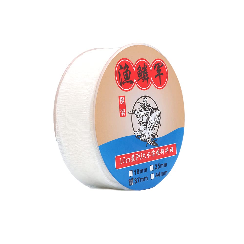 Namvo 10 Meters Long PVA Mesh Refill Slow Dissolving Water Soluble, Carp Fishing Stocking Bait Wrap Bags (Wide Mesh 37mm)