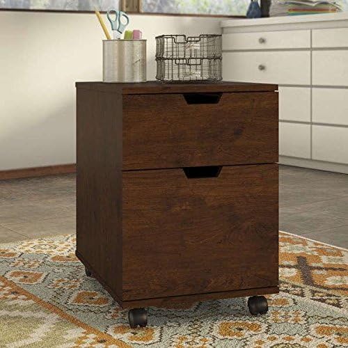 Bush Furniture Mission Creek Collection Antique Cherry Laminate MDF Plastic 2-drawer Mobile Pedestal