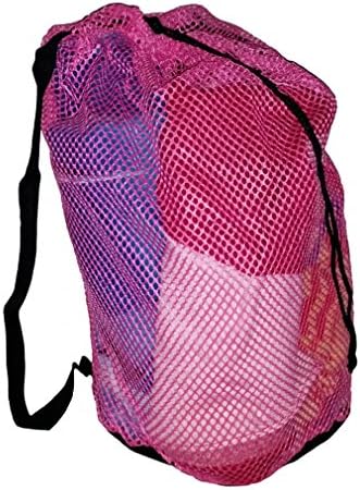 Baja Beach Mesh Bag with Shoulder Strap (Beach, Snorkeling, Scuba, Boating, Etc ) (Hot Pink)