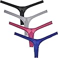 JAXFSTK Men's Minimal Coverage Bulge Thong Underwear See-through Mesh Mini Bikini Tangas