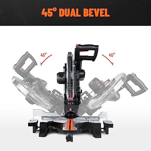 DOVAMAN DMS03A Miter Saw, 12 inch Dual Bevel Compound Miter Saw, 15A