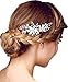 Women's Flowers Pearls Rhinestones Bridal Wedding Hairpiece with Comb,White