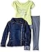 Calvin Klein Girls' 3 Pieces Denim Jacket Pants Set
