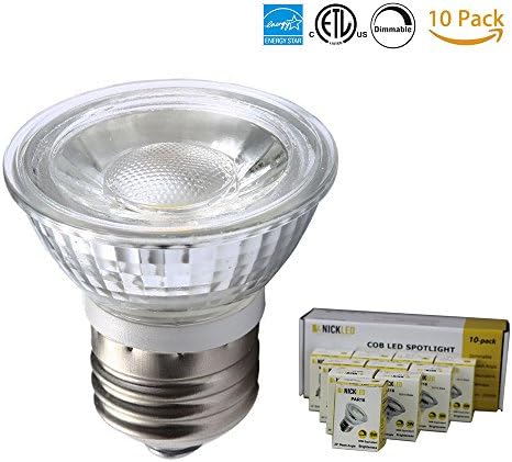 (10 Pack) NickLED Dimmable PAR16/HR16 LED Spotlight Bulb, 5W(50Watt Equivalent) AC120V Medium Base E26/E27, 3000K-Warm White, 450LM, 35° Beam Angle, Great for Bedroom Living Room Office Restaurant