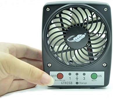 Portable Fan WAYCOM Mini USB Personal Fan Power Bank - Portable Fan Outdoor Fan Desktop Fan 3 Speeds Handheld Cool Fan(Black)