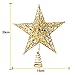 Qable Powerz(TM) Star Tree Topper, Exquisite Shimmery 8-inch x 6-inch Star Christmas Tree Topper Christmas Tree Decoration 5 Point Star Treetop Decor (Gold)