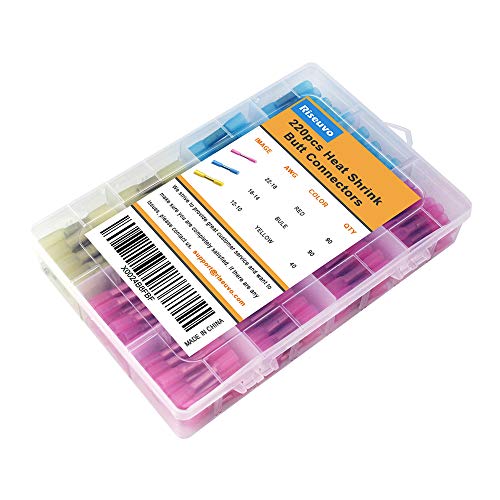 220pcs Heat Shrink Butt Connectors - Insulated Waterproof Electrical Terminals, Crimp Wire Connector for Automotive Marine Boat Truck Trailer by Riseuvo - Thumbnail 6