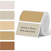 STARLIBOO 1.97'' x 1.18'' Thermal Labels Stickers, Self-Adhesive Rectangle Direct Thermal Printer Sticker for Price, Barcode, Mailing (Beige Gradient, 30 * 50mm