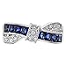 FlameReflection Stainless Steel Ring Blue CZ Cluster Wedding Engagement Ring Women Non Tarnish SPJ