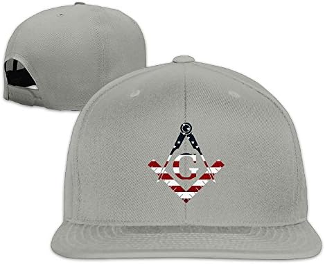 MCWO GRAY Mens/Womens Freemason USA Flag Baseball Hat Hip Hop Cap Cotton Black