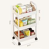 Multibao 3 Tier Storage Trolley Cart on Wheels White 39W x 73H cm view 2