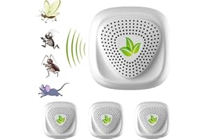 HONGXIAN Ultrasonic Pest Bug Repeller 4 Pack, Pest Control, Ultrasonic Repellent Electronic, Insect Rodents Repellent for Mosquito, Mouse, Cockroaches, Rats, Bug, Spider, Ant, Flies