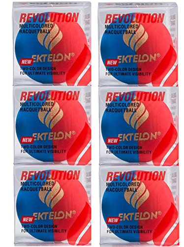 Ektelon Racquetball two color Revolution Ball Red/Blue (6)