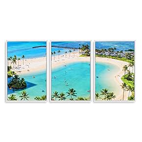 3 Piece Framed Canvas Wall Art for Living Room, Bedroom Vintage Tropical Palm Trees Canvas Prints for Modern Home Decoration Ready to Hang - 16"x24"x3 Panels