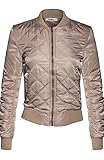 BodiLove Women's Classic Padded Down Bomber Jacket with Zipper