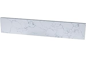 LEGENDSTONE 22" x 4" Bathroom Sink Side Splash, Universal Size for Bathroom Vanity Sink Top, Engineered Marble Stone Side Splash, Lightning White