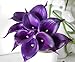 FRP Flowers 20 PCS Real Touch Calla Lily Flowers for Artificial Floral Arrangements, Bridal Bouquets, and Home Decor (Regal Purple)