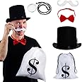 Tigerdoe Rich Uncle Costume Accessories - Board Game Costume - Gentlemen Costume Money Bags - Rich Man Top Hat - 5 Pc