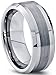 Tungsten Wedding Band Ring 8mm for Men Women Comfort Fit Beveled Edge Brushed
