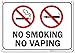 No Smoking No Vaping Sign, 10x7 Inches, Rust Free .040 Aluminum, Fade Resistant, Made in USA
