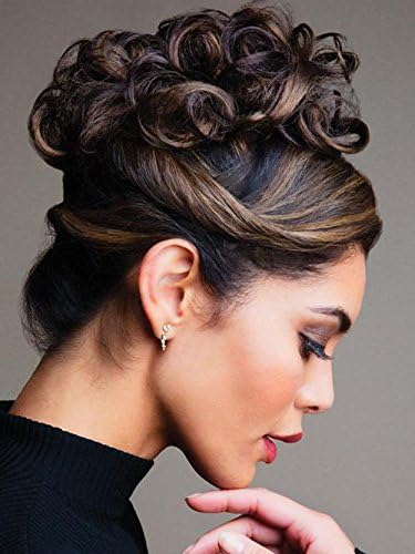 Curly Twirl Ups Color 4/6R Dark Brown - Revlon Hairpiece Tousled Curls Wrap Around Bun Updo Women's Synthetic Twist