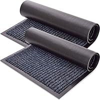 Sierra Concepts 2-Pack Striped Door Floor Mat - Indoor Outdoor Rug Entryway Welcome Mats with Rubber Backing for Shoe...