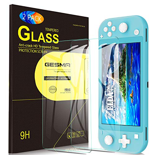 [2-Pack] Screen Protector for Nintendo Switch Lite, GESMA Screen Protector for Nintendo Switch Mini, Bubble Free Clear Tempered Glass Screen Protector for New Nintendo Switch Lite Phone(Clear)