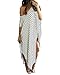 ZANZEA Womens Round Neck Striped Irregular Long Maxi Dress Kaftan Dress Cover Up Stripe 2XL